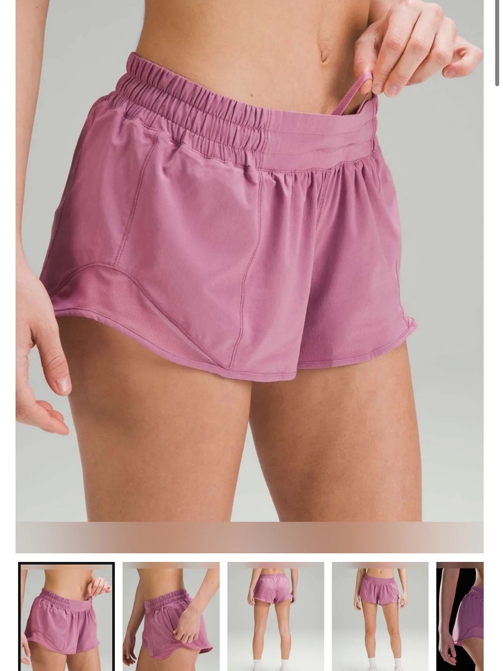 Lululemon Hotty Hot Low-Rise Lined Short 2.5" Color: Velvet Dust, size 2